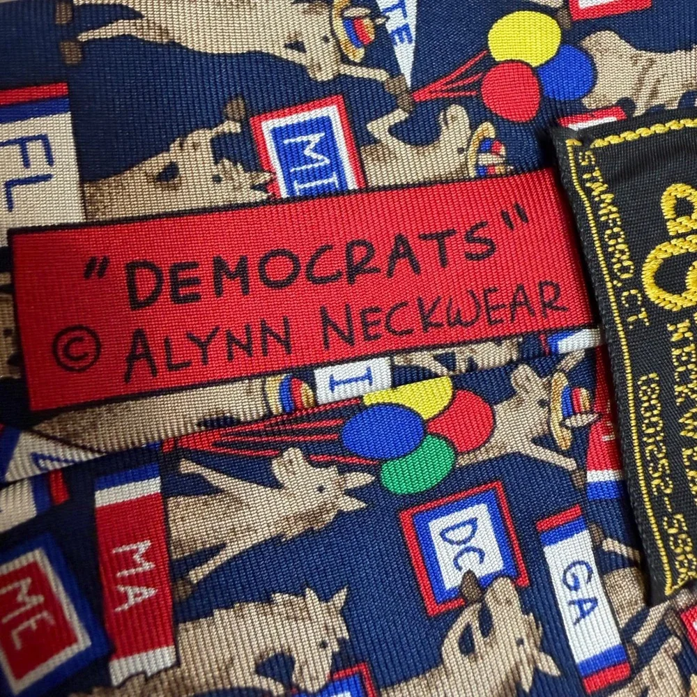 Alynn Neckwear Democrats Political Election USA Mens Silk Tie with Donkey - Picture 6 of 7